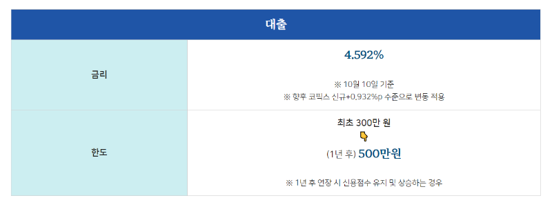 대출지원 내용