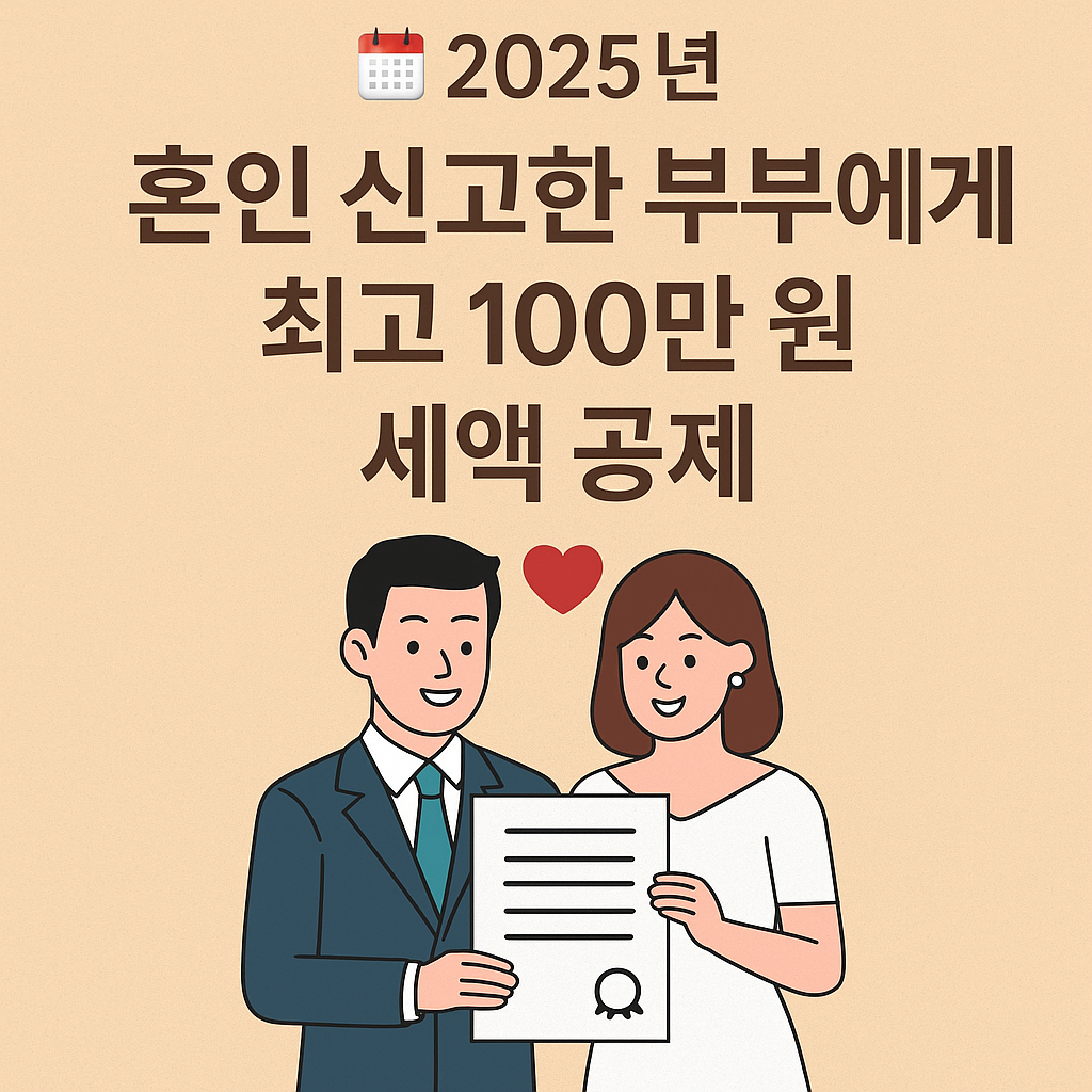 2025년 혼인 신고 시 최고 100만원 세액공제