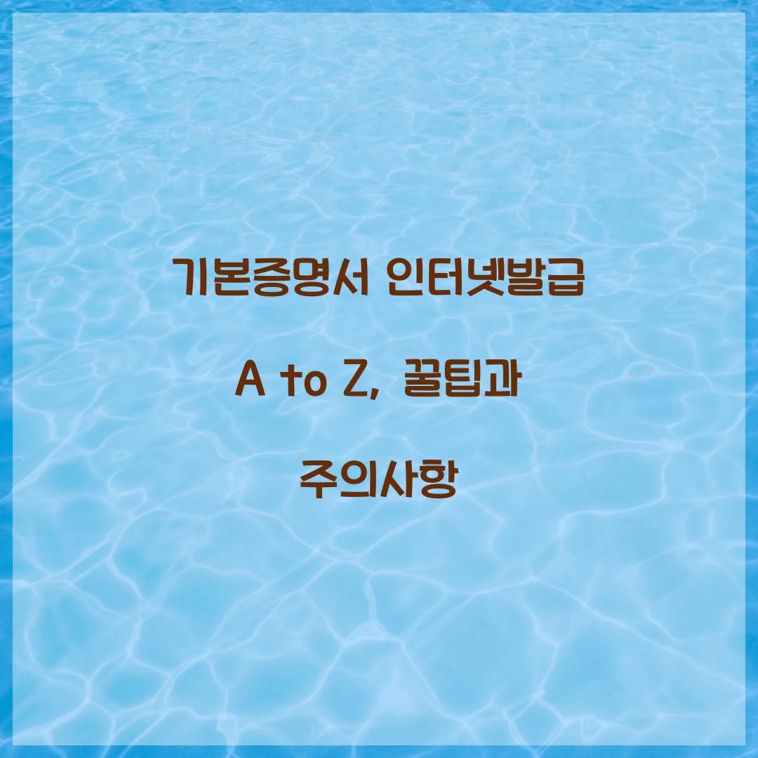 기본증명서 인터넷발급