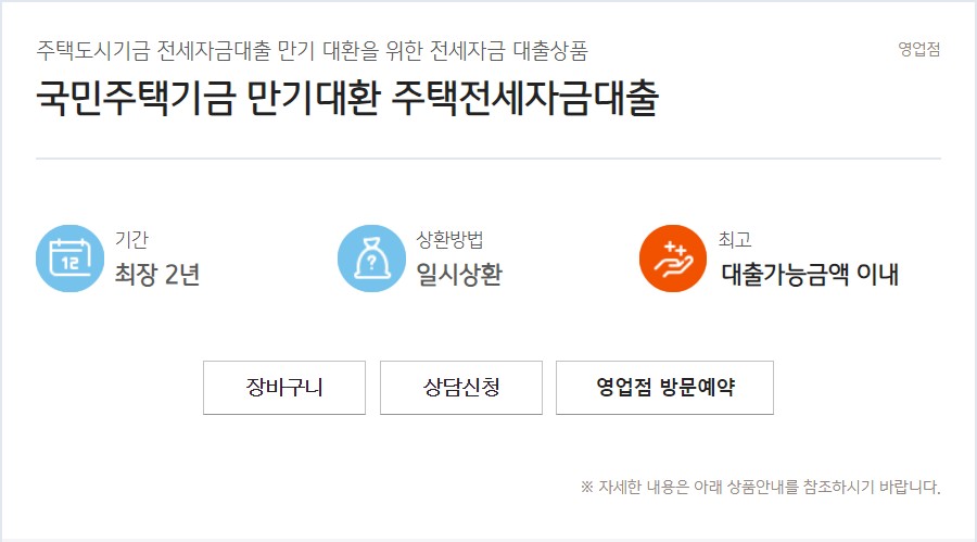 국민주택기금 만기대환 주택전세자금대출