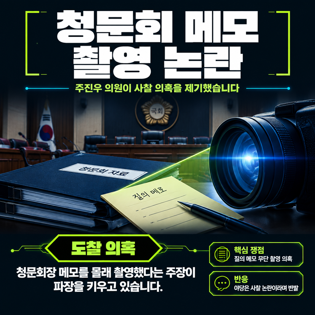 청문회 메모 촬영 논란