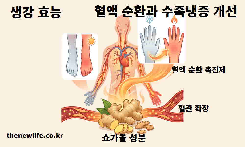 생강 효능 혈액 순환 수족냉증 개선