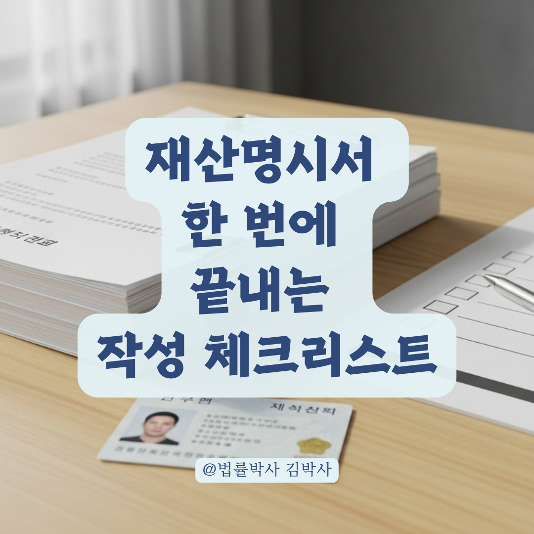 법원 출석 전 준비해야 할 재산명시서, 항목별 작성 가이드.