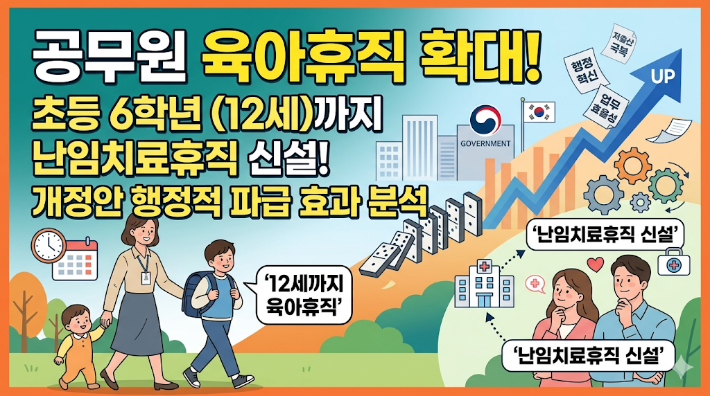 공무원 육아휴직 확대: 초등 6학년 12세까지 난임치료휴직 신설 개정안 행정적 파급 효과 분석