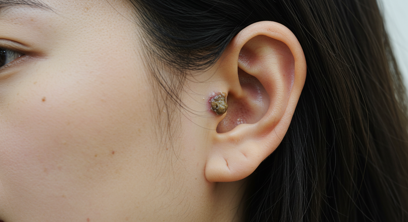 이루공 염증&amp;#44; 귀 뒷구멍