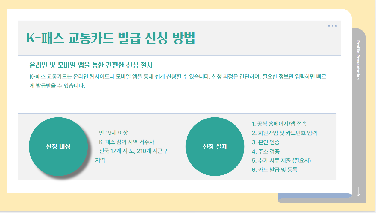 K패스 교통카드 발급 신청 방법