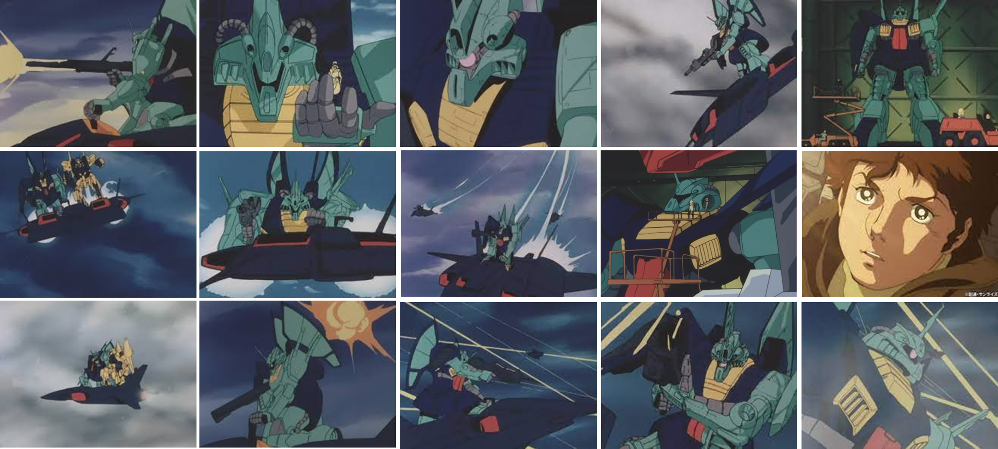 기동전사 제타건담 주요 기체인 디제 애니메이션 등장 이미지입니다.