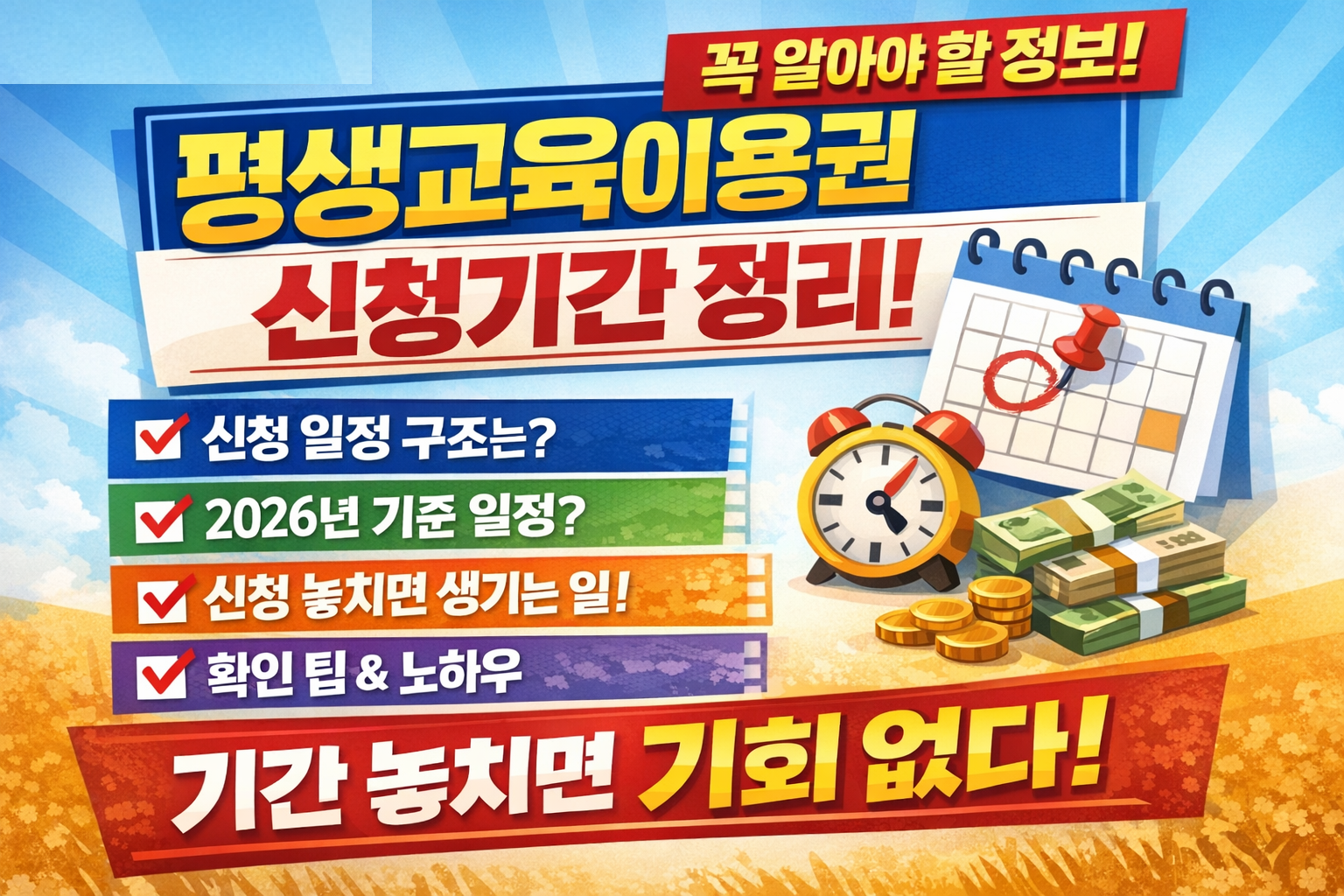 평생교육이용권 신청기간과 신청 일정 기준 정리