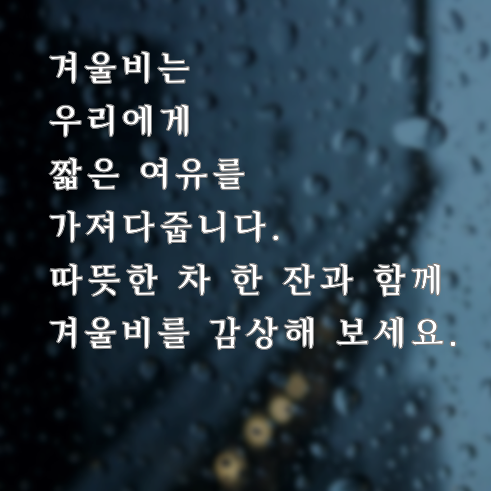 겨울비 오는날 인사말 이미지