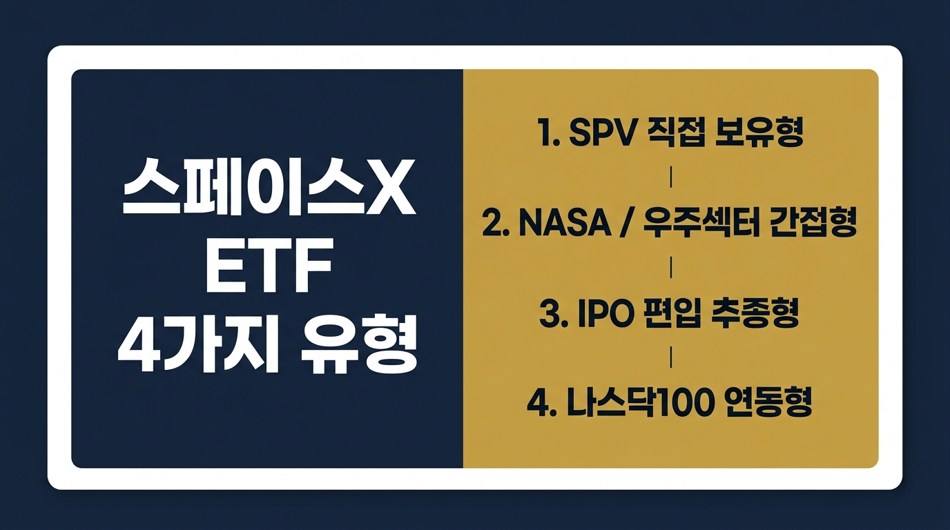 스페이스X ETF 유형 XOVR NASA ARKX UFO 비교 카드 2026년