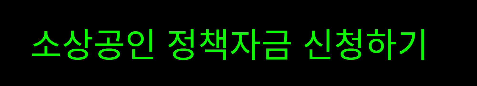 소상공인 정책자금