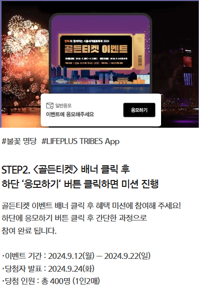 서울세계불꽃축제 골든티켓