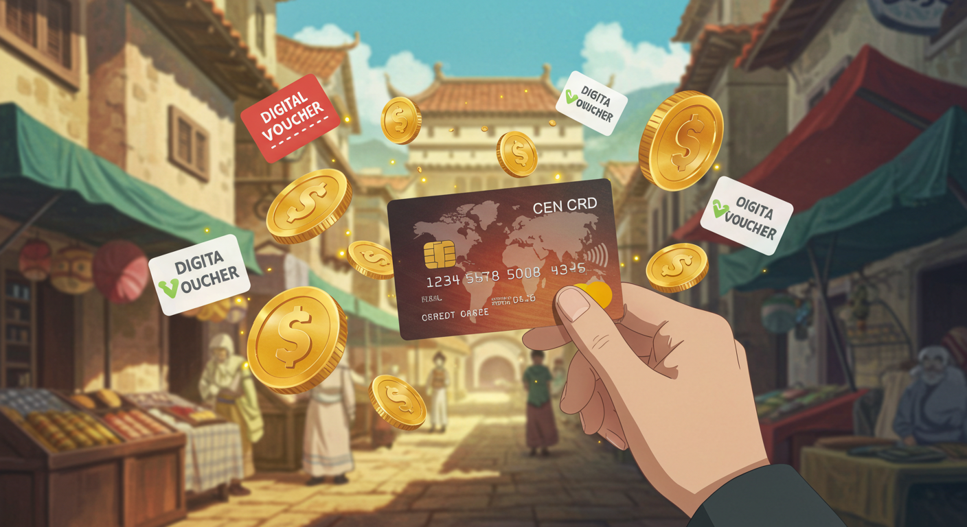 카드와 디지털 온누리상품권을 받는 장면