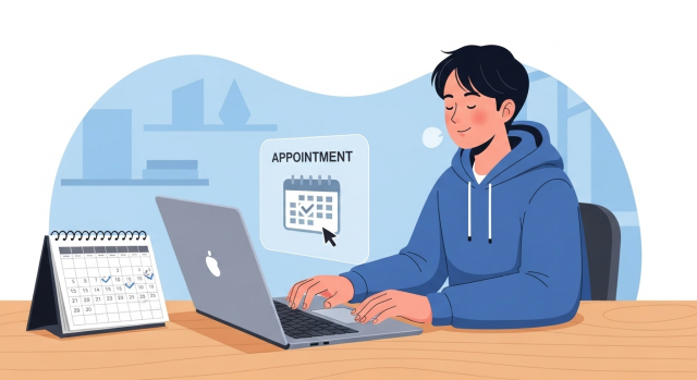 충분한 정보 확인 후 안과 상담을 예약하며 안도하는 20~30대 모습