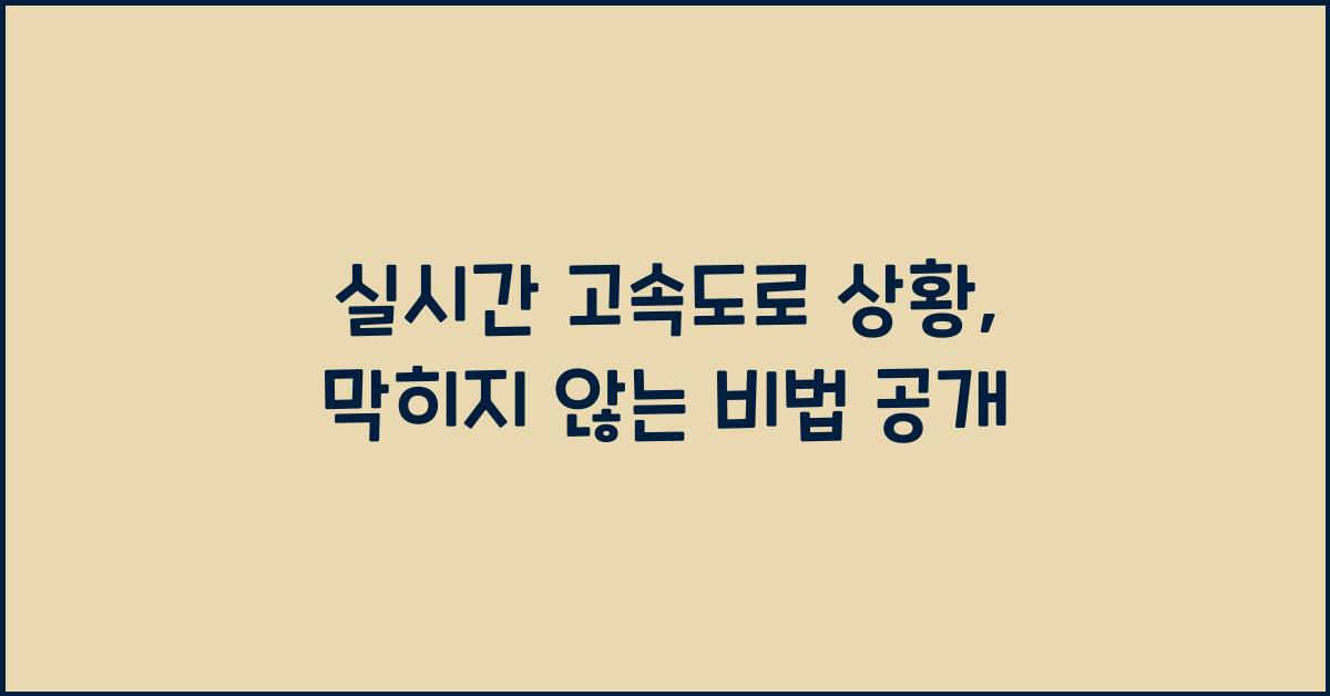 실시간 고속도로 상황