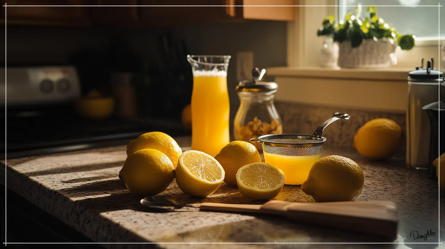레몬물을-완성한-후-병에-담아놓은-사진