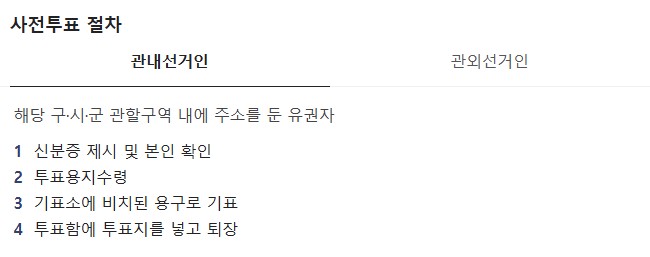 사전투표 21대 대통령선거 사전 투표일 사전투표 장소 사전투표 준비물