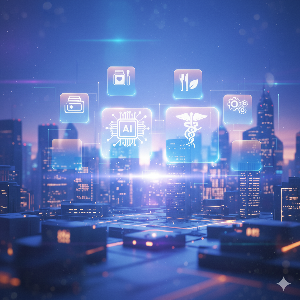 다양한 주식의 섹터를 표현하는 그림