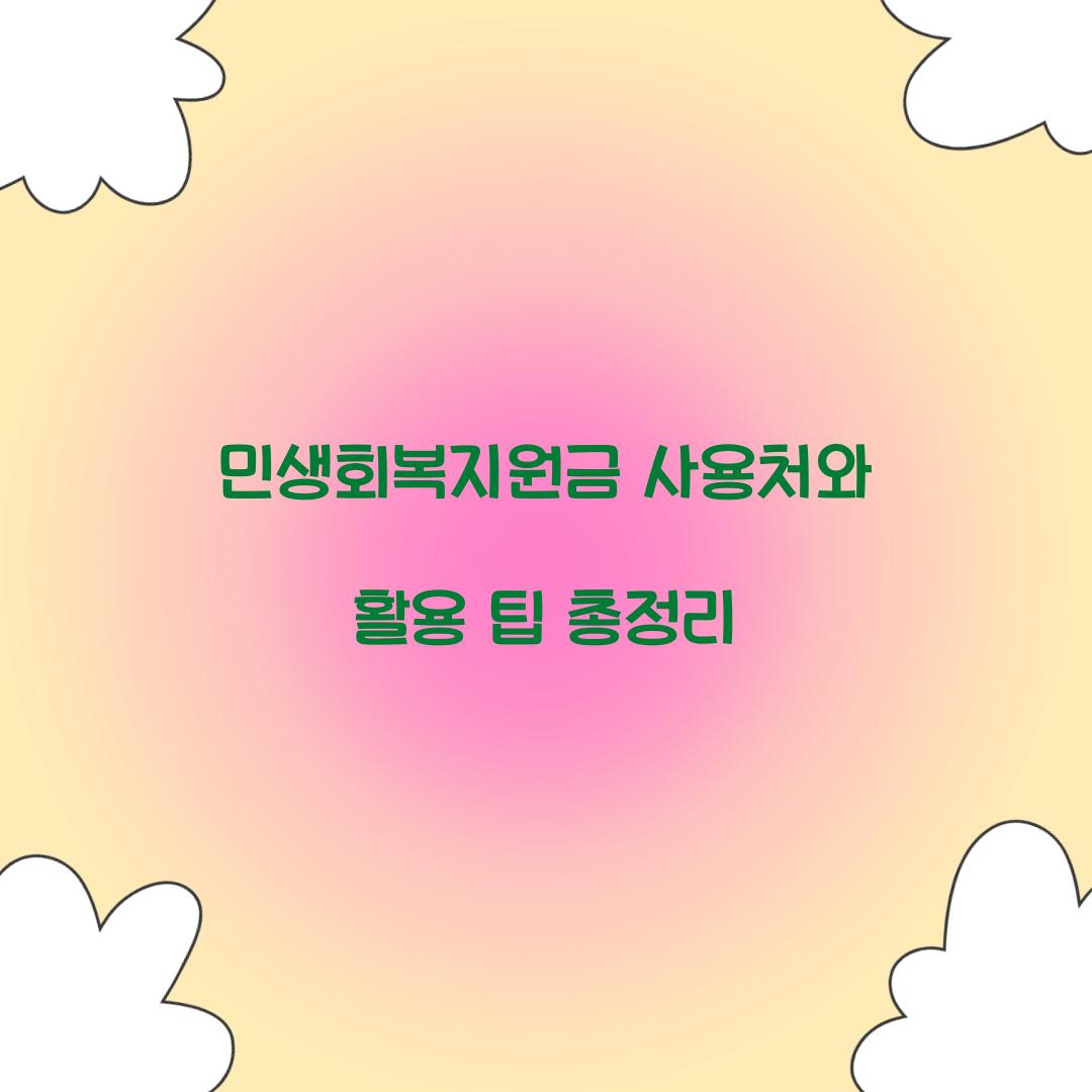 민생회복지원금 사용처