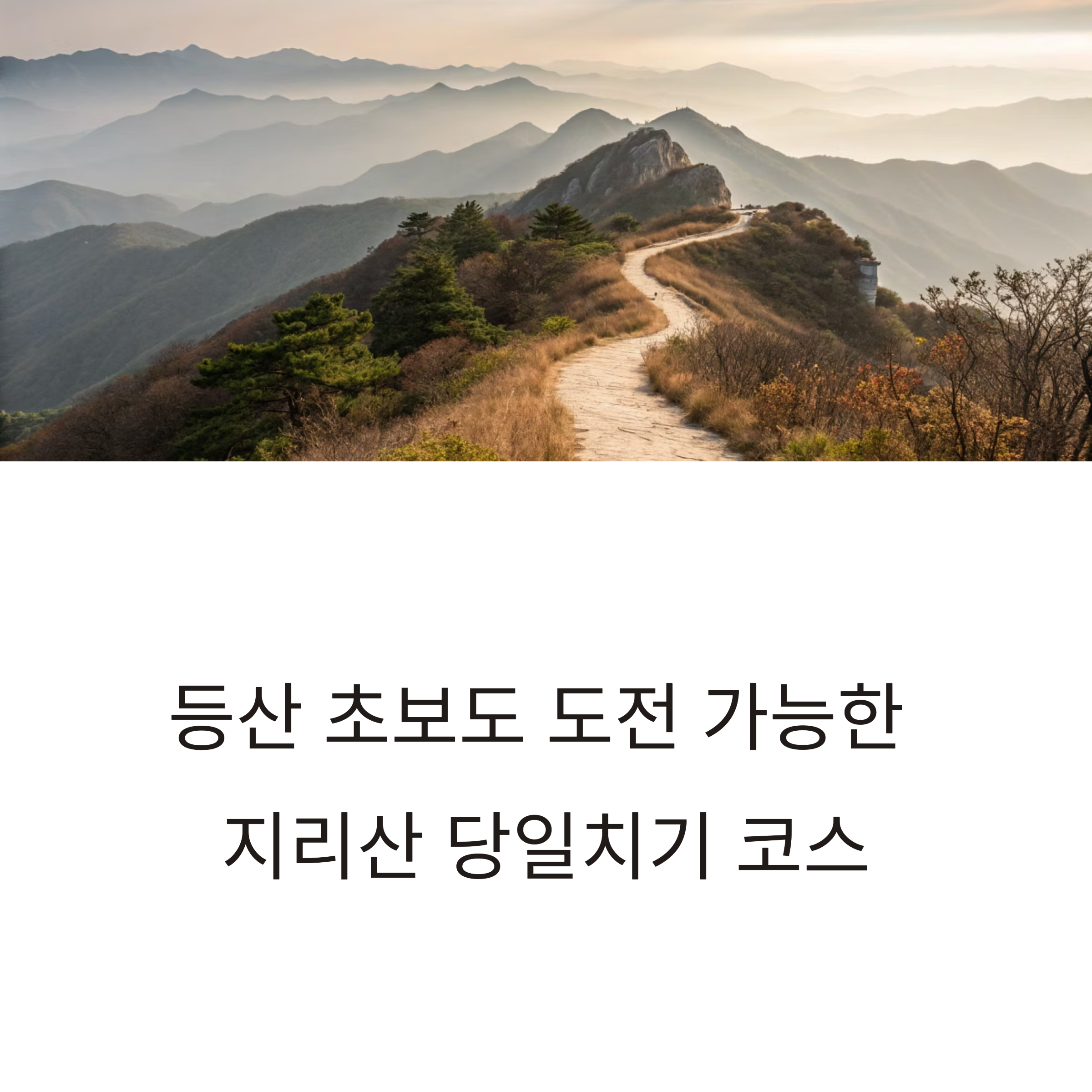 지리산 당일치기 추천 코스