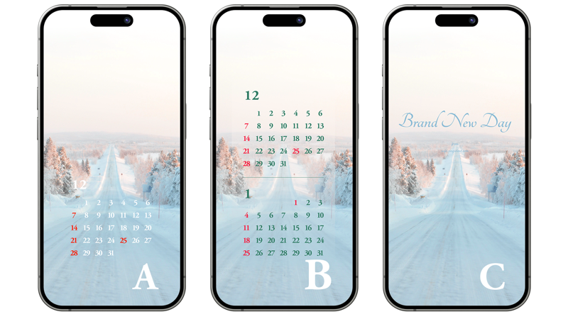 09 눈 덮인 도로 ABC - 2025년12월 아이폰배경화면