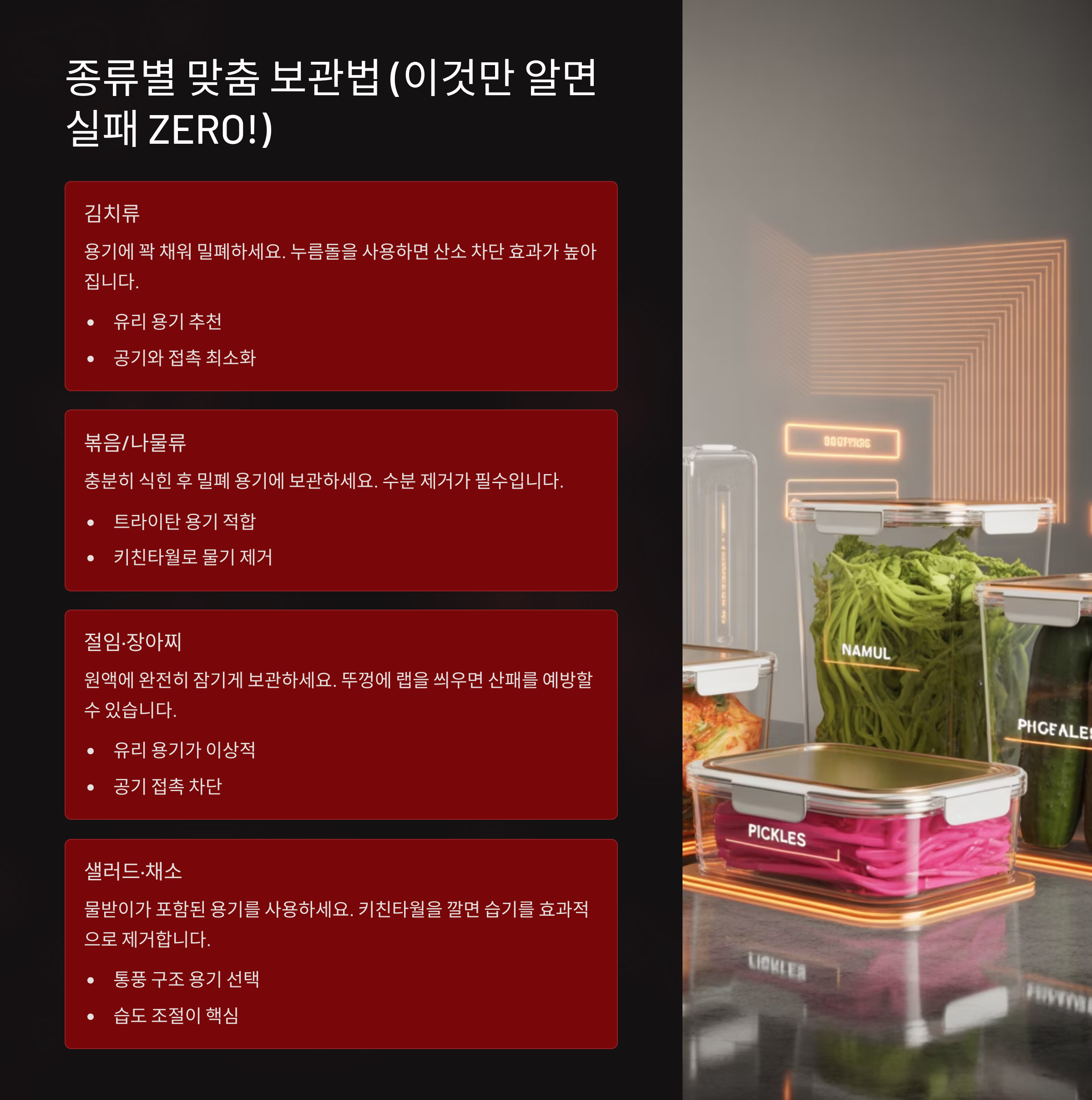 종류별 맞춤 보관법 (이것만 알면 실패 ZERO!)