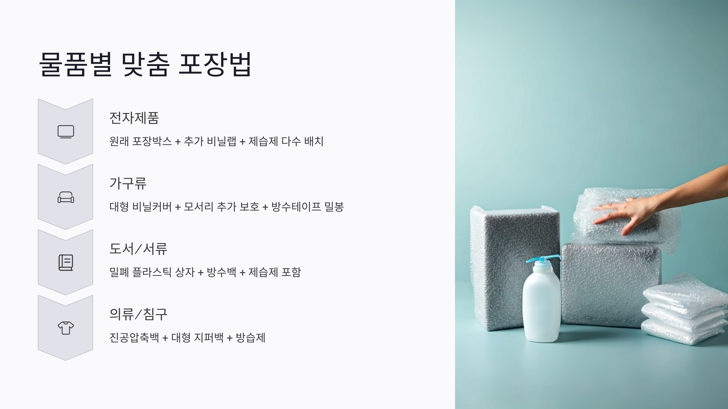 장마철 이사 물품별 맞춤 포장하기