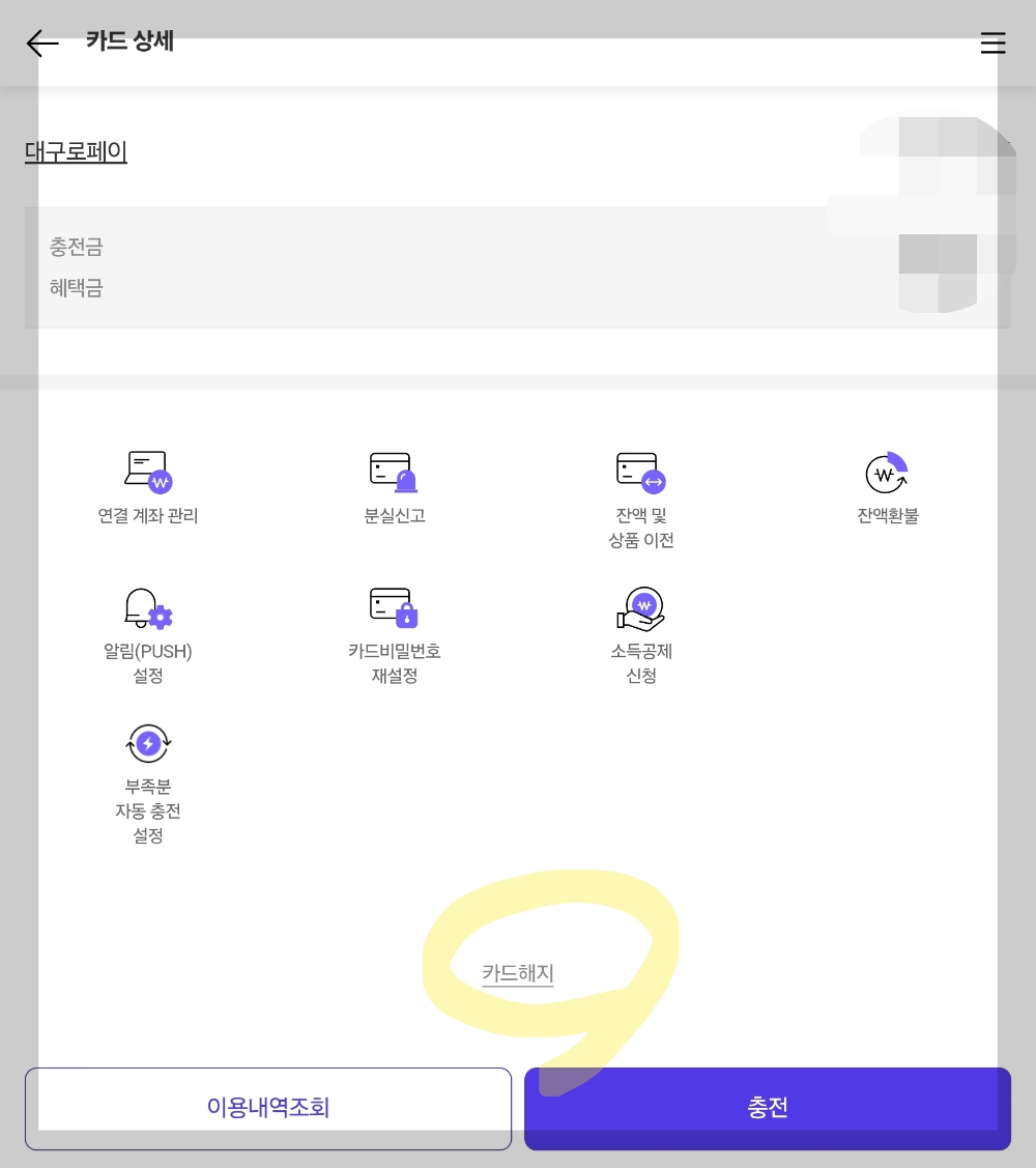대구로페이 실물카드 등록하기