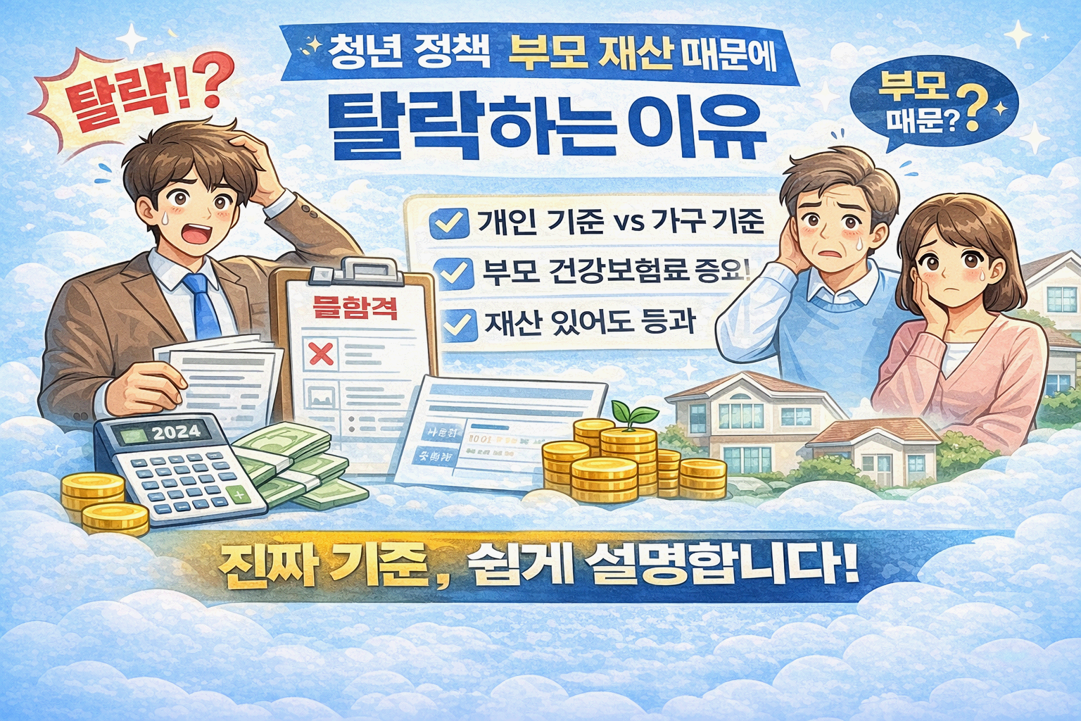 청년 정책, 부모 재산 때문에 탈락하는 이유 - 진짜 기준은 이것입니다