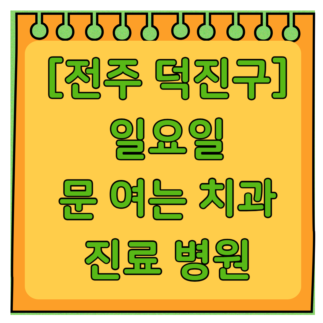 전주 덕진구 일요일 문 여는 치과 목록 ❘ 토요일 공휴일 주말 야간진료 병원 바로찾기