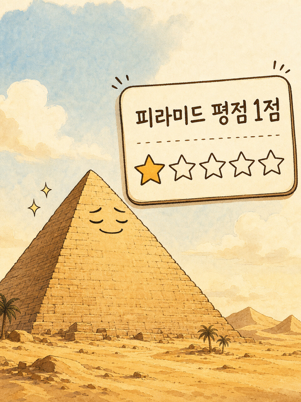 피라미드 평점 1점 리뷰 카드