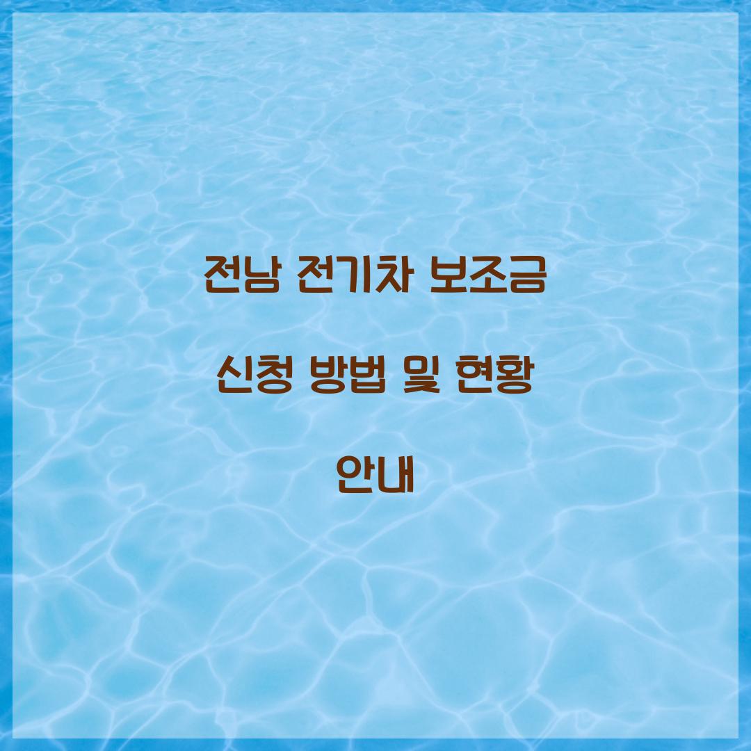 전남 전기차 보조금