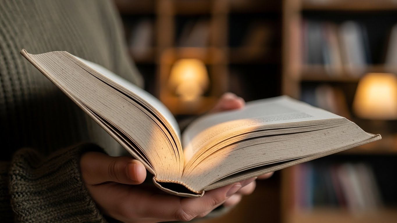 가짜 도파민에서 벗어나 종이책의 은은한 즐거움에 깊이 몰입하고 있는 순간