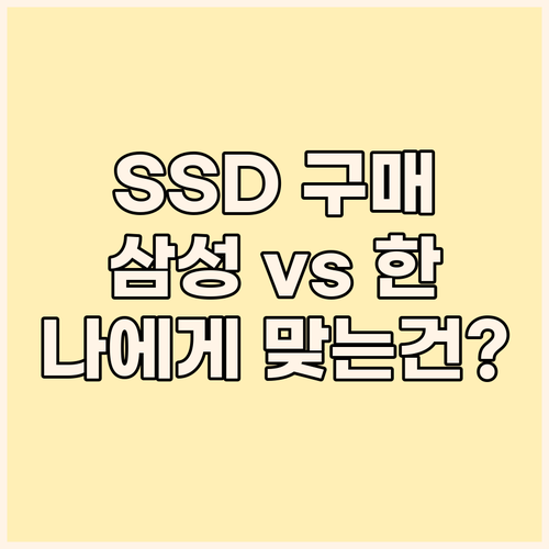 SSD 구매 가이드 삼성 vs 한창 ..
