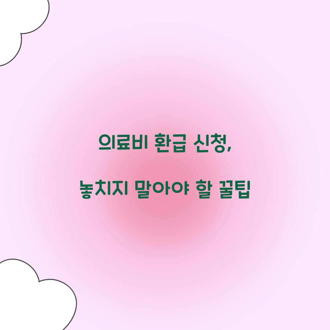 의료비 환급 신청