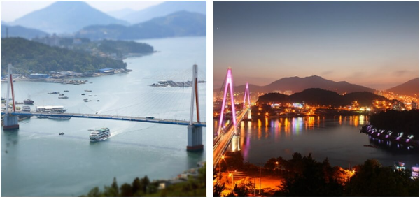 돌산대교-여수바다