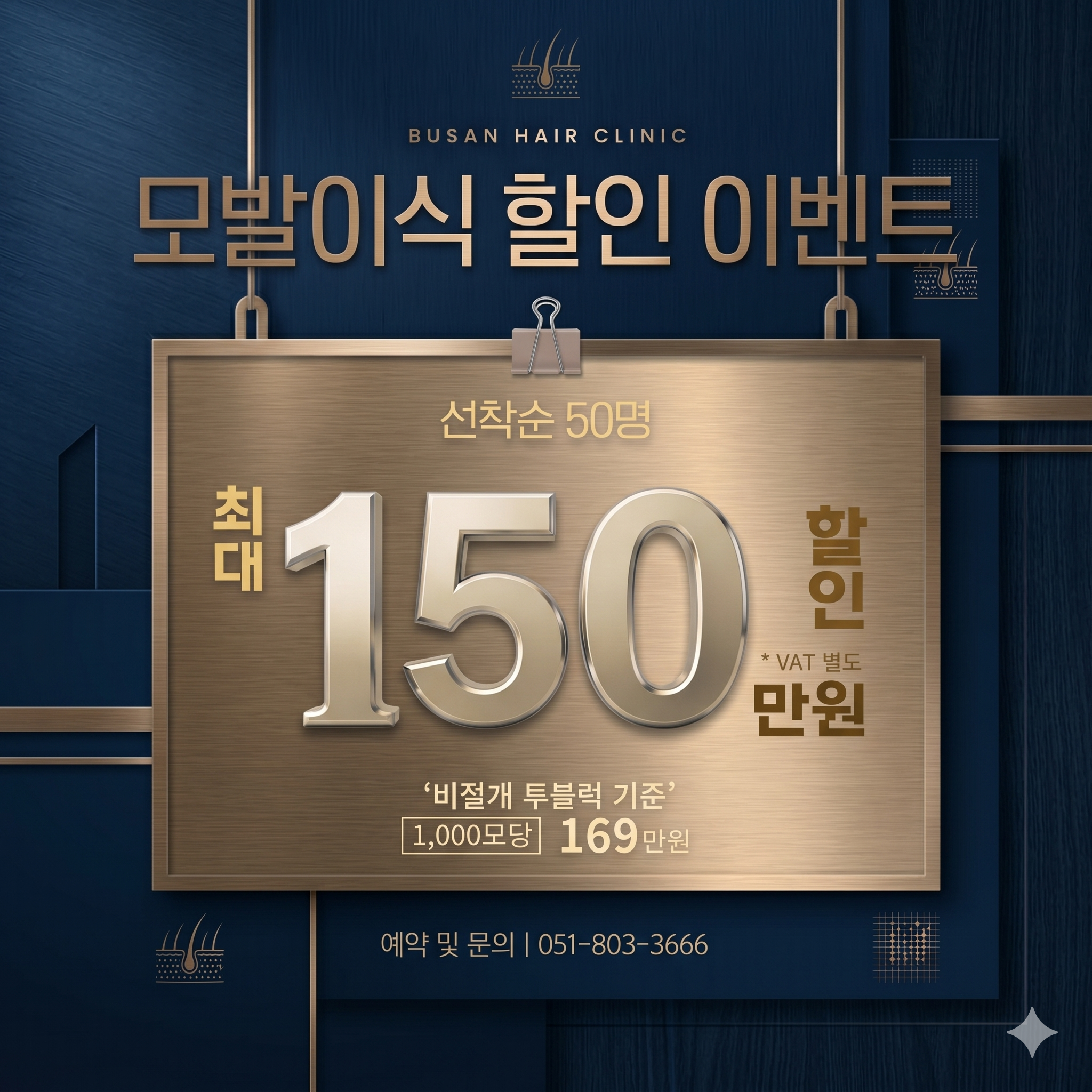 AI로 생성한 부산 모발이식 유명한 병원의 프로모션 이미지