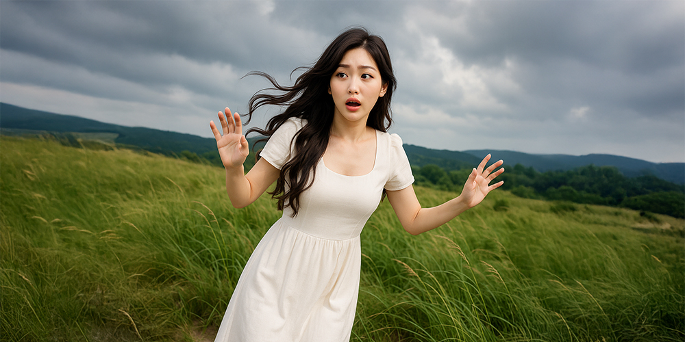 지진 난 곳 에서 놀란 사람