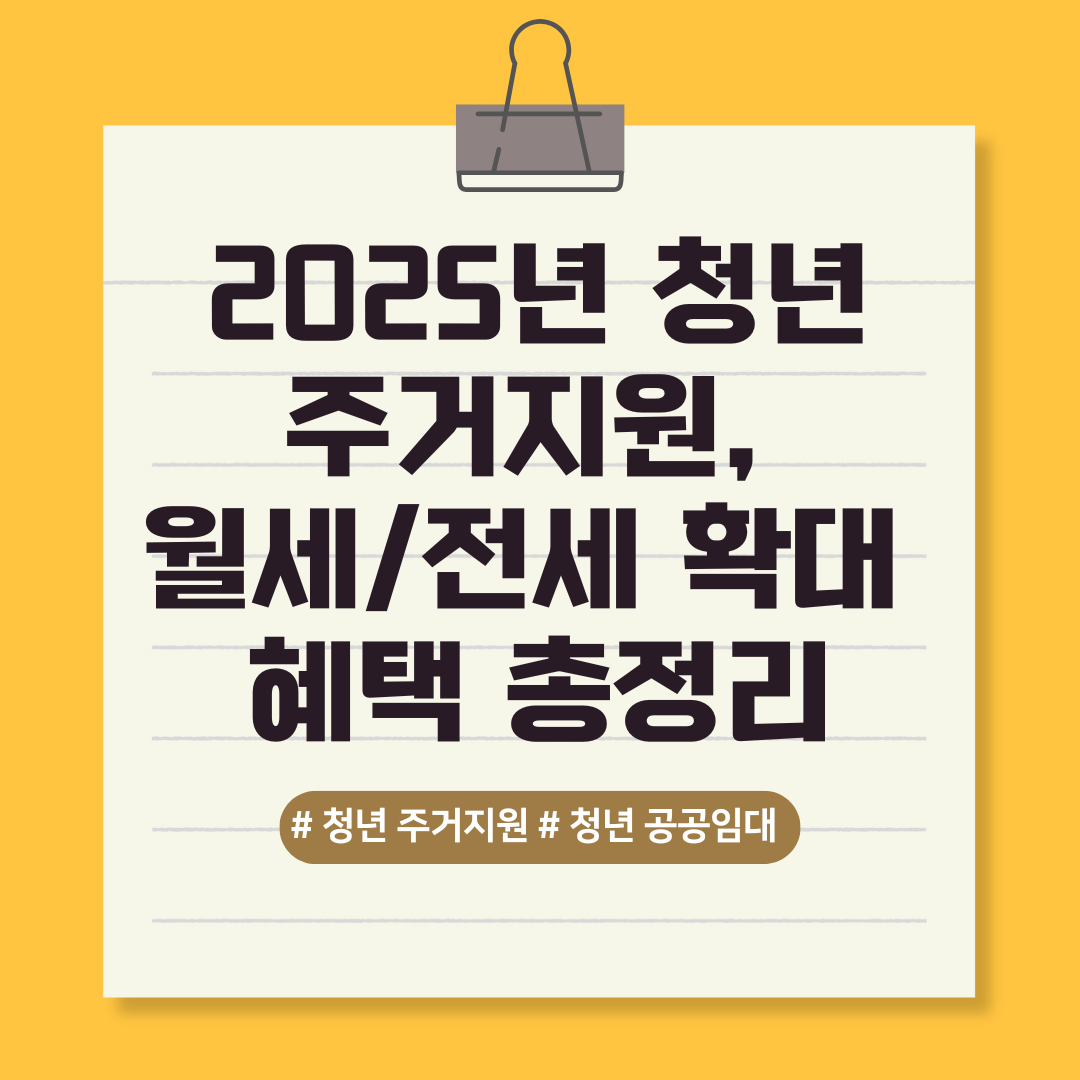 2025년 청년 주거지원, 월세/전세 확대 혜택 총정리 텍스트 이미지