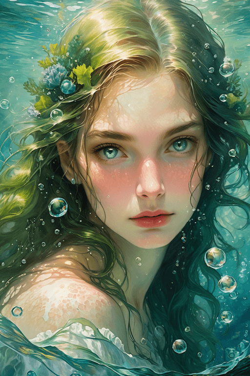 Playground AI로 생성한 그림(1) - 청초한 인어