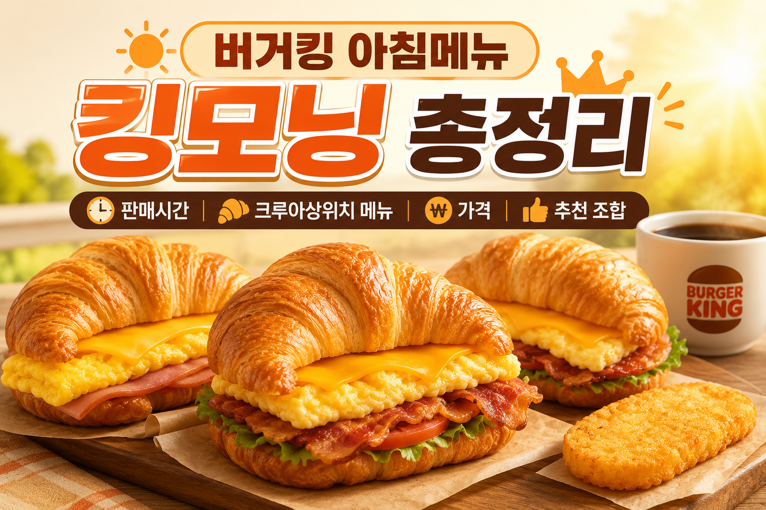 버거킹 아침메뉴 킹모닝 총정리|판매시간·크루아상위치 메뉴·가격·추천 조합 관련 사진