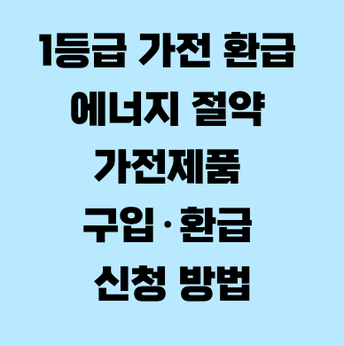 1등급 가전 환급 에너지 절약 가전제품 구입·환급 신청 방법