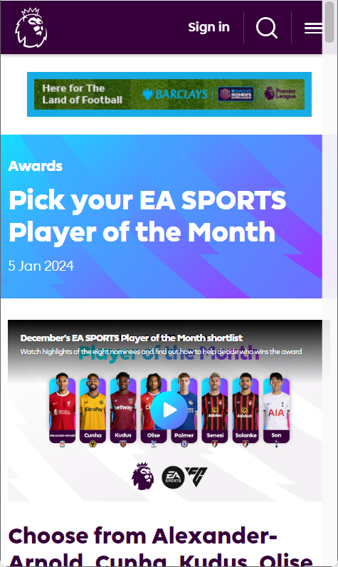 손흥민 선수상 투표하기