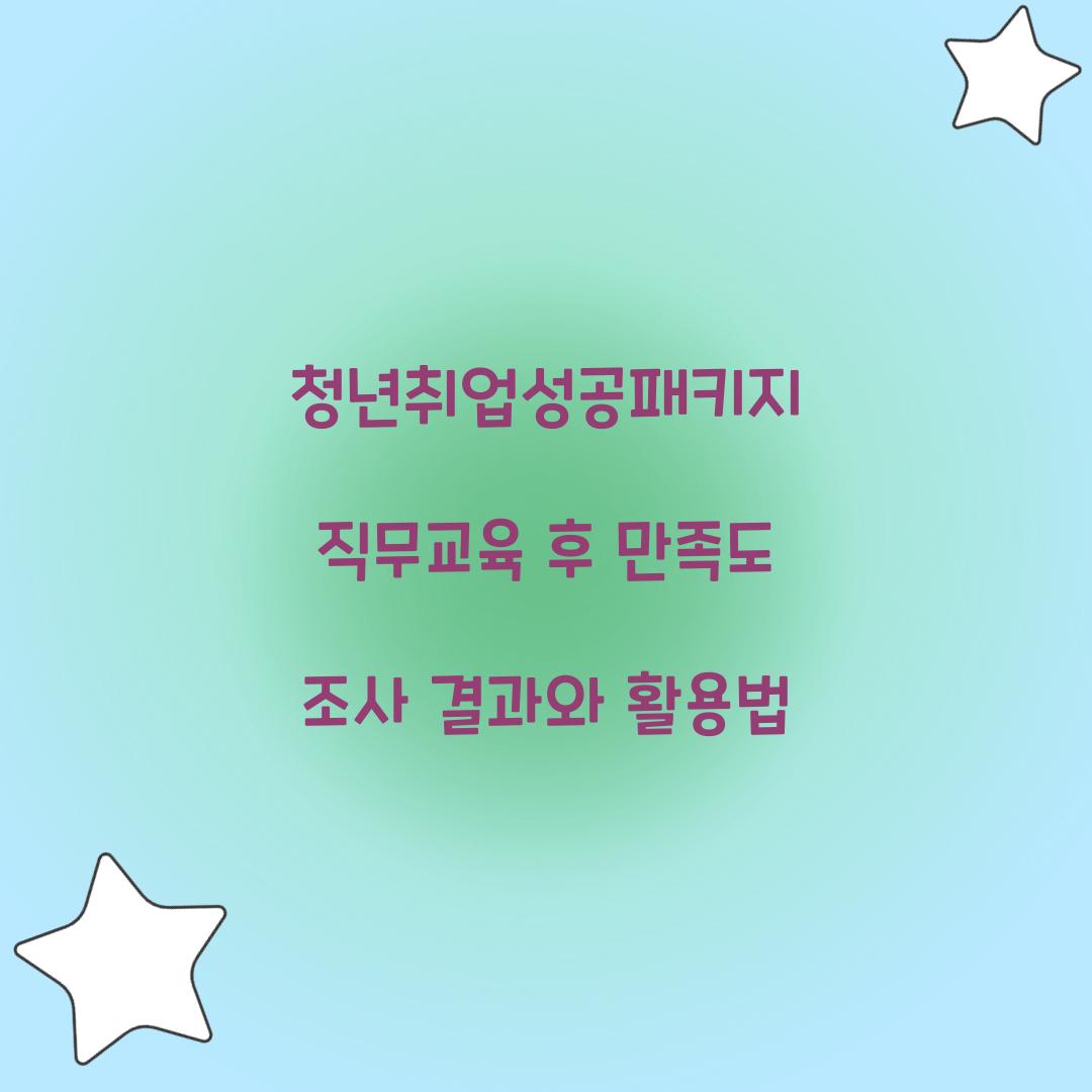 청년취업성공패키지 직무교육 후 만족도 조사