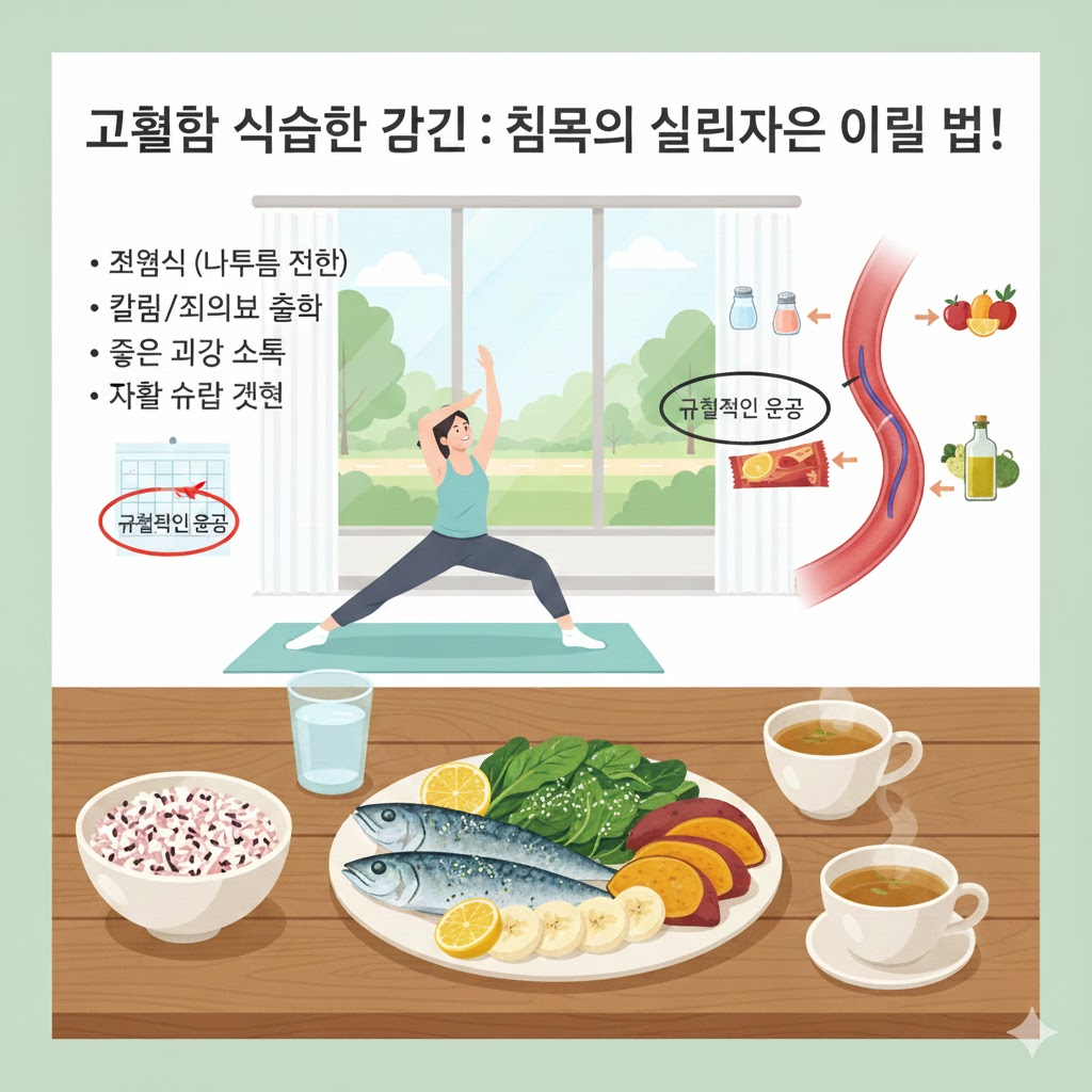 고혈압 수치를 안정 시키는 일상 속 식습관 고혈압 관리 가이드