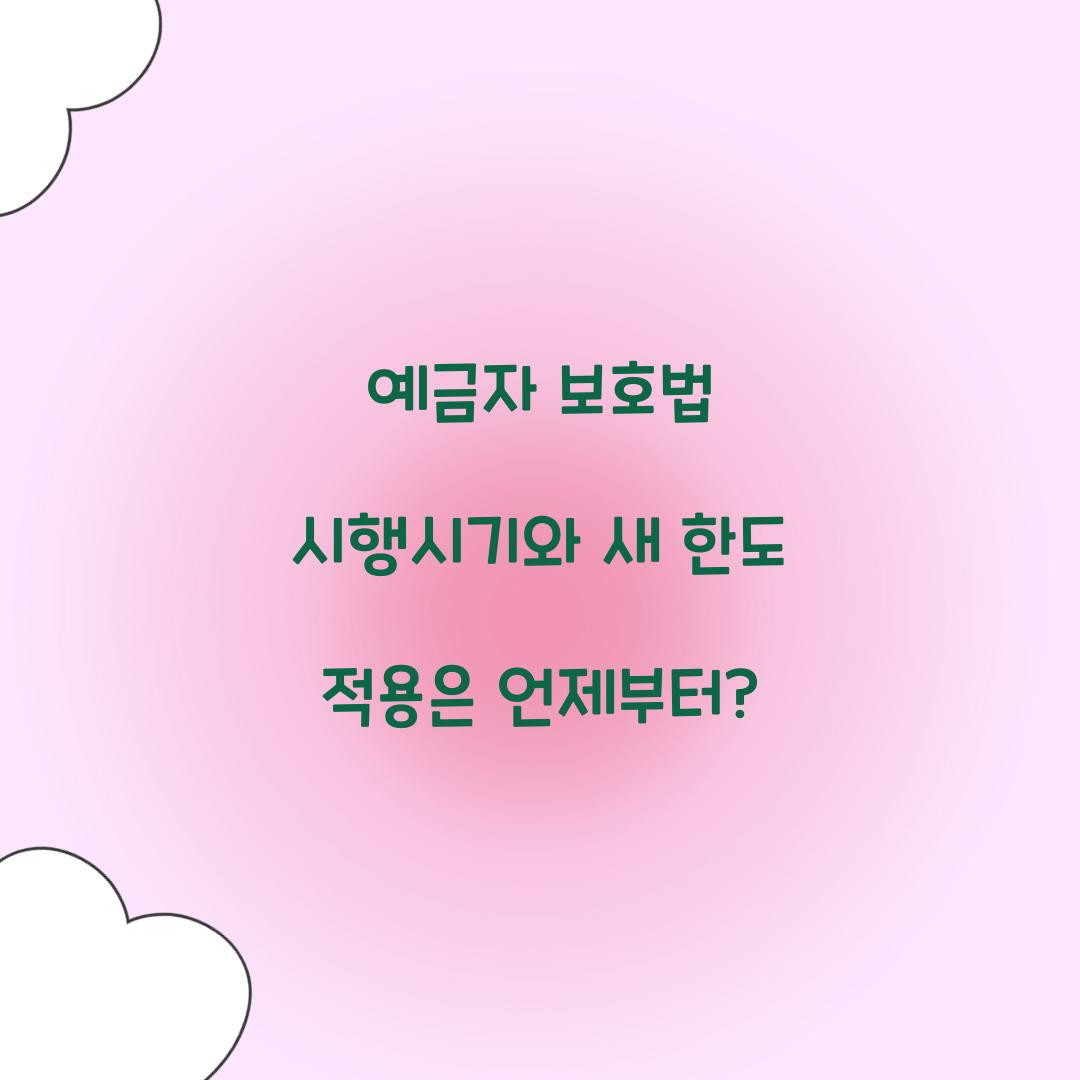 예금자 보호법 시행시기