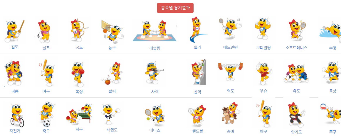 제 62회 경북도민 체육대회 경기 종목