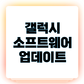 갤럭시 소프트웨어 업데이트