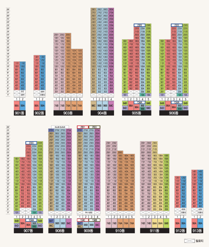 동, 호수 배치도