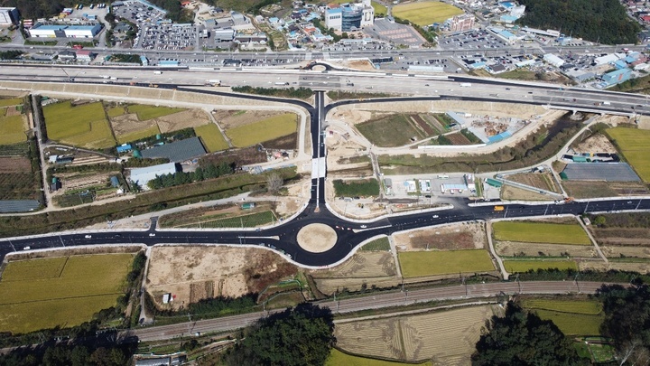 북구미IC 항공사진